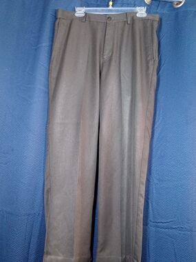 Haggar Men's Dark GreenFlat-Front Dress Pants